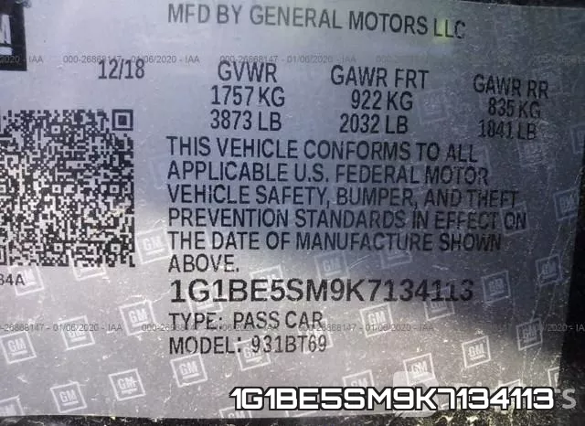 1G1BE5SM9K7134113 фото 6