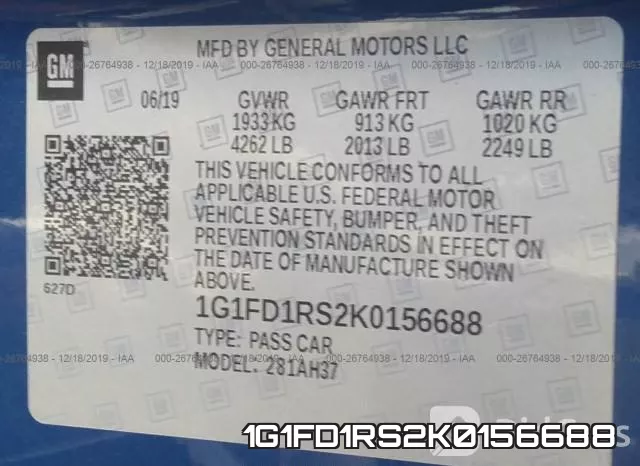 1G1FD1RS2K0156688 фото 5