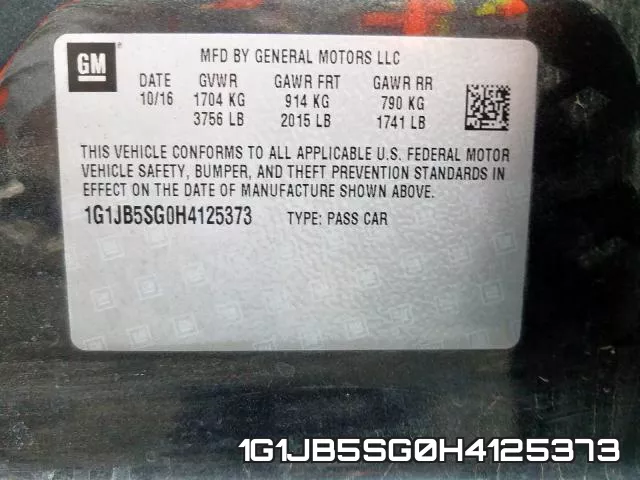 1G1JB5SG0H4125373 фото 2