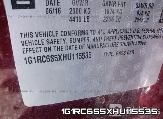 1G1RC6S5XHU115535 фото 6