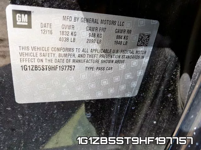 1G1ZB5ST9HF197757 фото 2