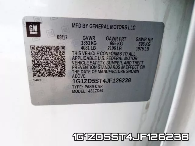 1G1ZD5ST4JF126238 фото 2