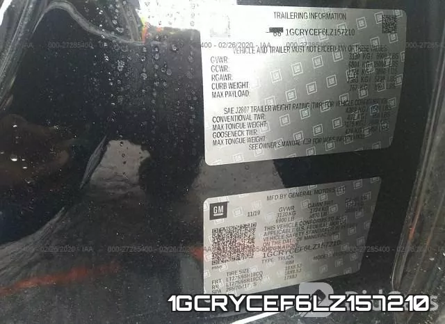 1GCRYCEF6LZ157210 фото 8