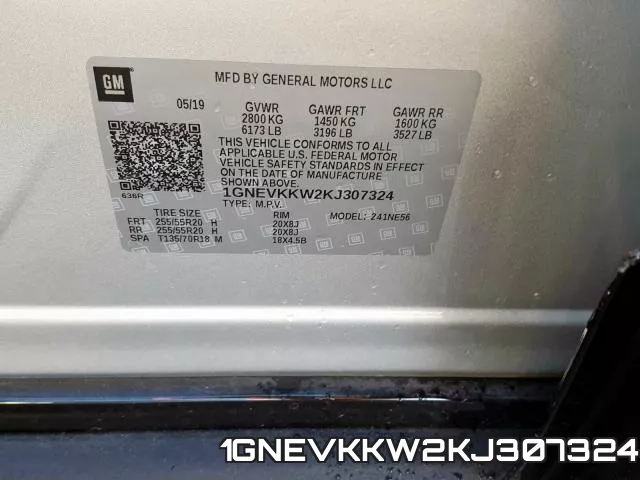 1GNEVKKW2KJ307324 фото 2