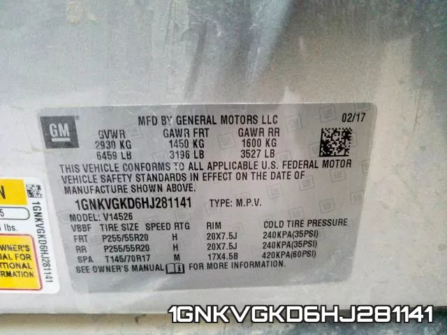 1GNKVGKD6HJ281141 фото 2