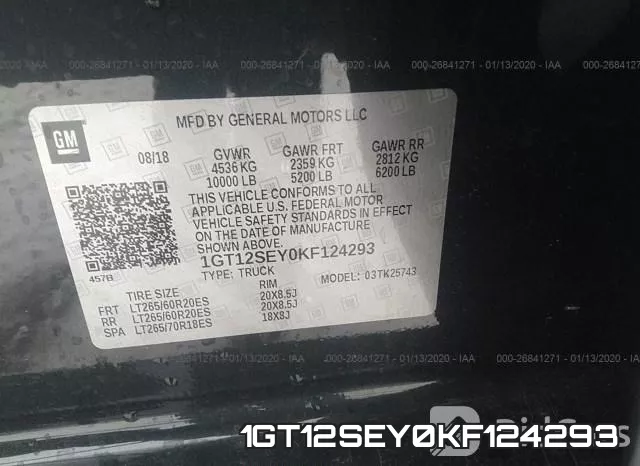 1GT12SEY0KF124293 фото 8