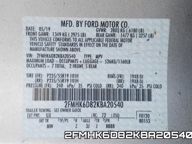 2FMHK6D82KBA20540 фото 2