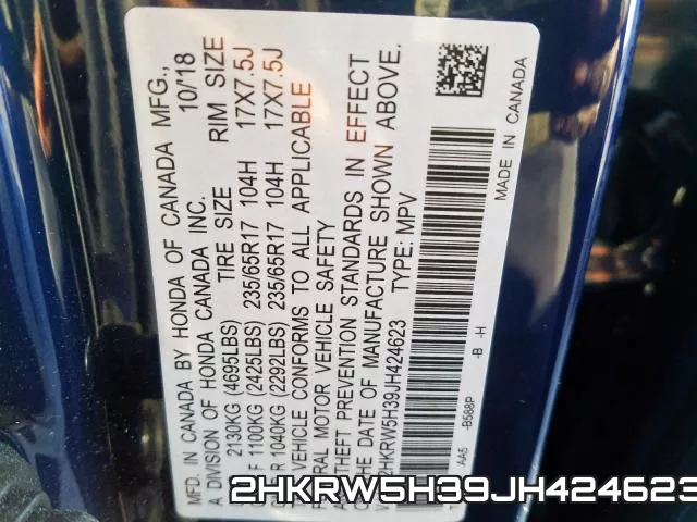 2HKRW5H39JH424623 фото 2