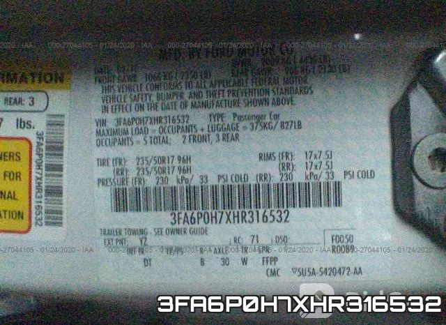3FA6P0H7XHR316532 фото 5