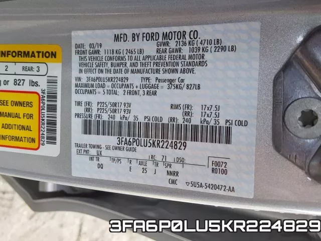 3FA6P0LU5KR224829 фото 2