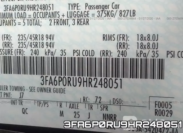 3FA6P0RU9HR248051 фото 5