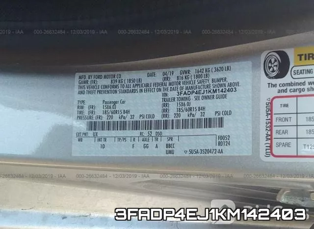 3FADP4EJ1KM142403 фото 4