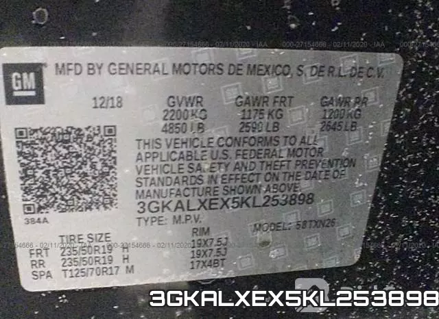 3GKALXEX5KL253898 фото 7