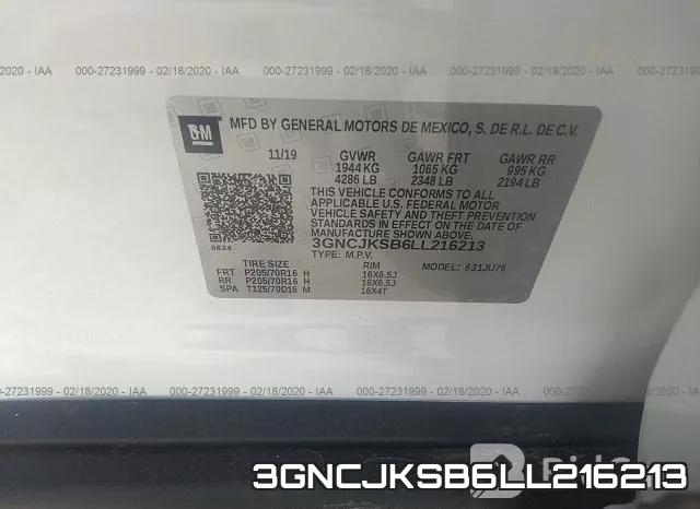 3GNCJKSB6LL216213 фото 6