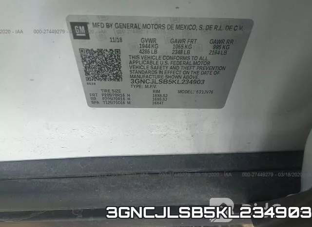 3GNCJLSB5KL234903 фото 8