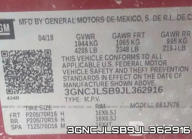 3GNCJLSB9JL362916 фото 8