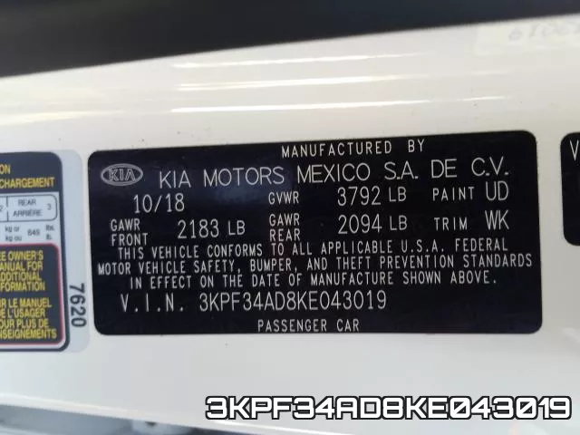 3KPF34AD8KE043019 фото 2