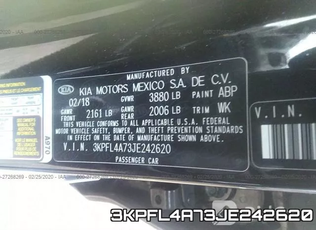 3KPFL4A73JE242620 фото 8