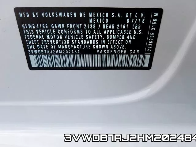 3VWDB7AJ2HM202484 фото 2