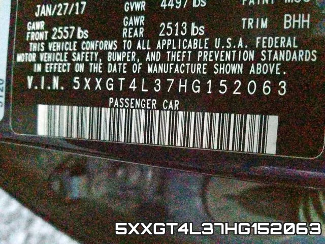 5XXGT4L37HG152063 фото 2