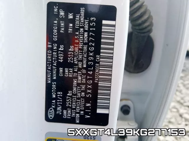 5XXGT4L39KG277153 фото 2