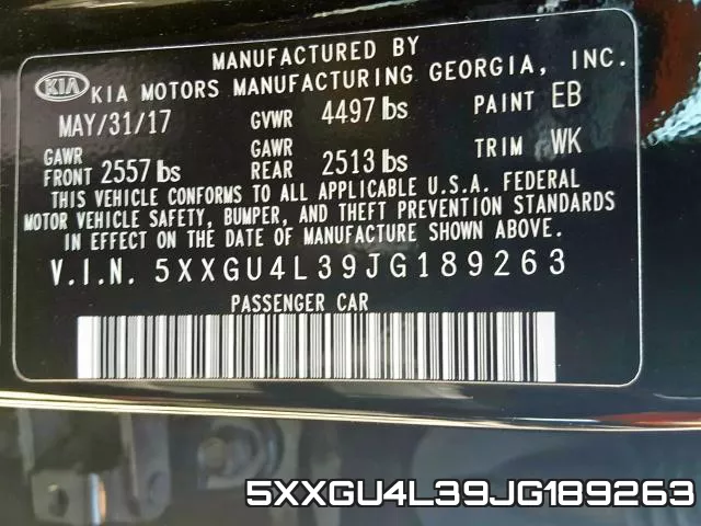 5XXGU4L39JG189263 фото 2