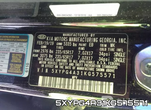 5XYPG4A31KG575571 фото 4