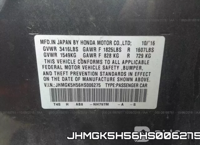 JHMGK5H56HS006275 фото 9