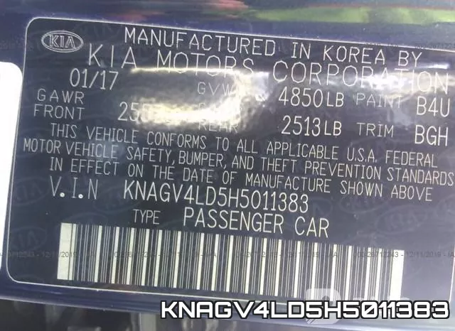 KNAGV4LD5H5011383 фото 5
