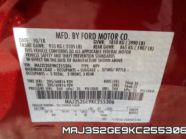 MAJ3S2GE9KC255306 фото 2