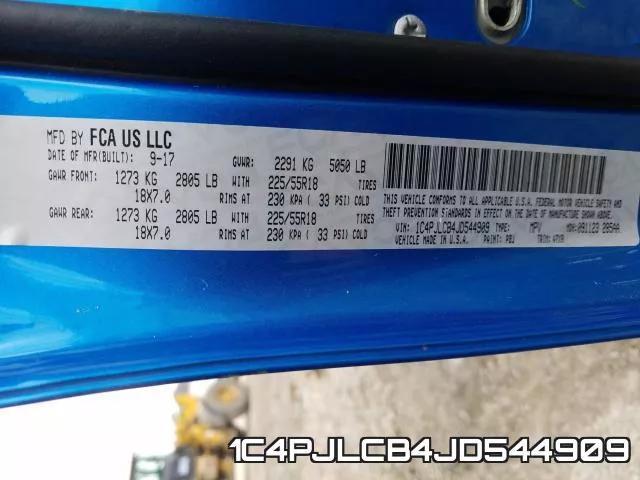 1C4PJLCB4JD544909 фото 2