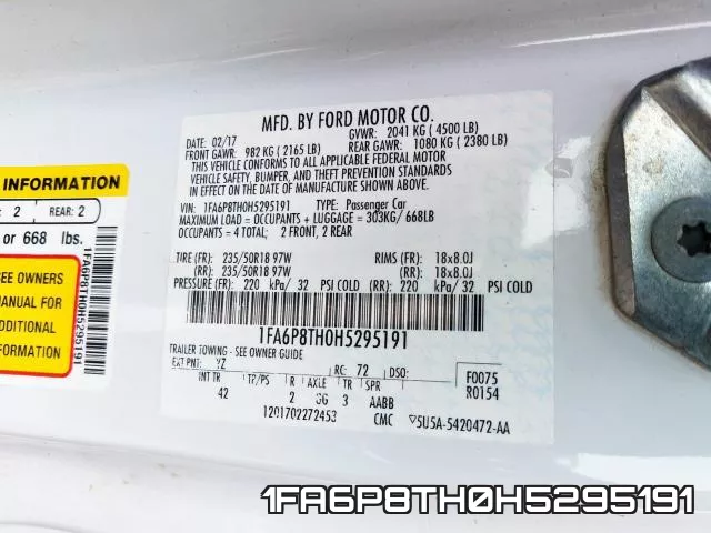 1FA6P8TH0H5295191 фото 2