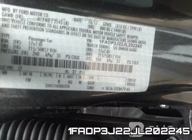1FADP3J22JL202245 фото 5