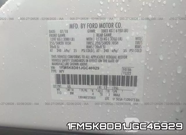 1FM5K8D81JGC46929 фото 5