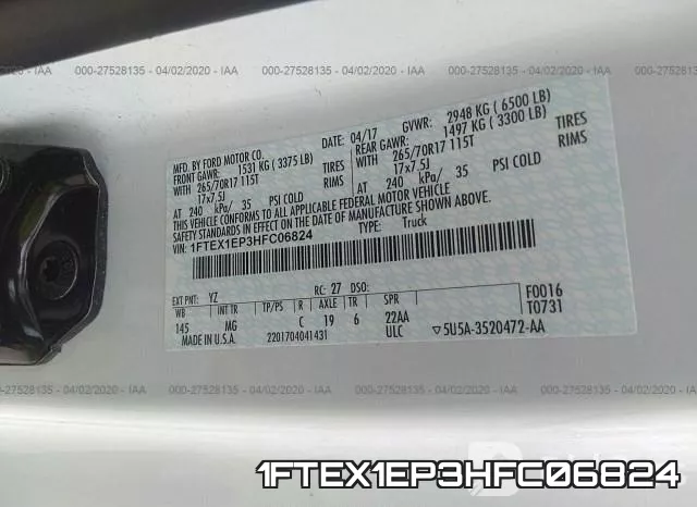 1FTEX1EP3HFC06824 фото 7