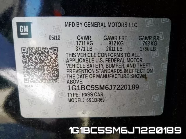 1G1BC5SM6J7220189 фото 2