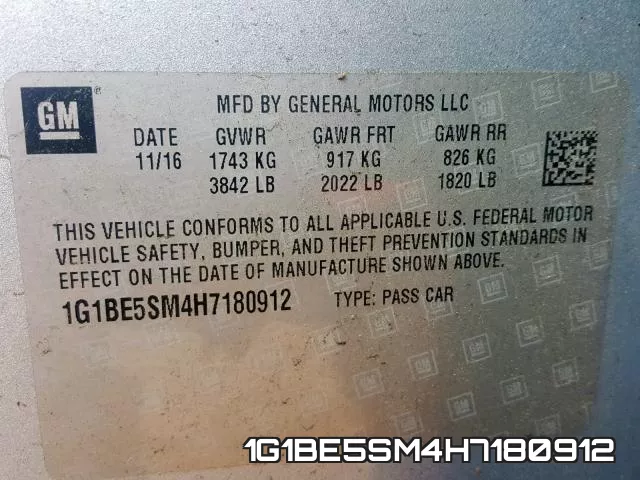 1G1BE5SM4H7180912 фото 2