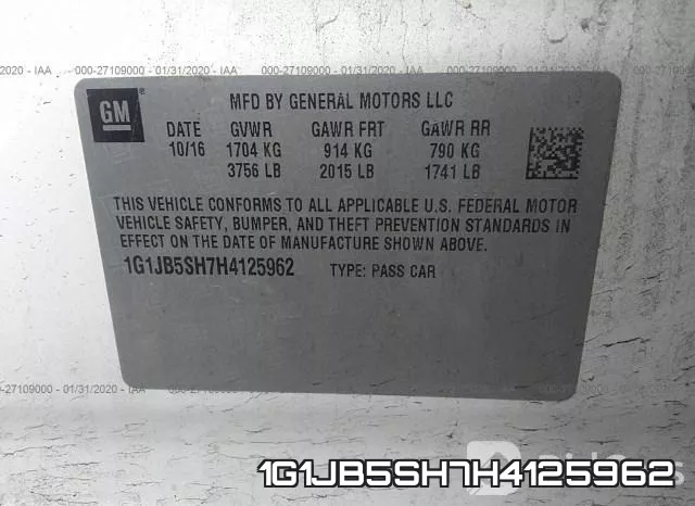 1G1JB5SH7H4125962 фото 6