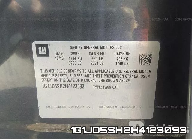1G1JD5SH2H4123093 фото 6