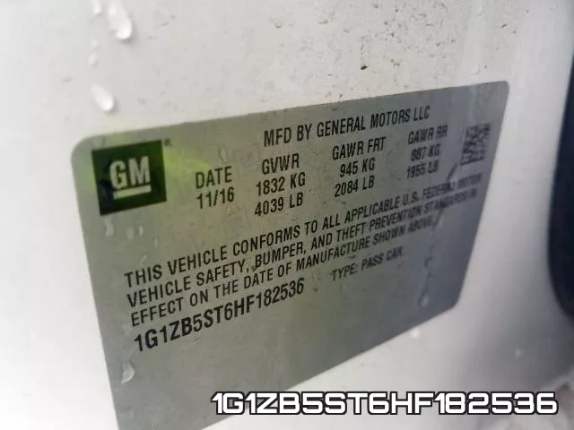 1G1ZB5ST6HF182536 фото 2