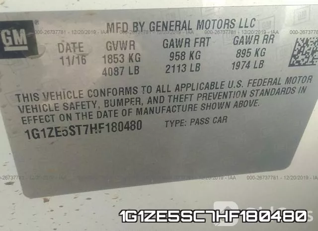 1G1ZE5SC7HF180480 фото 5