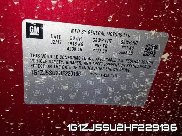 1G1ZJ5SU2HF229136 фото 2