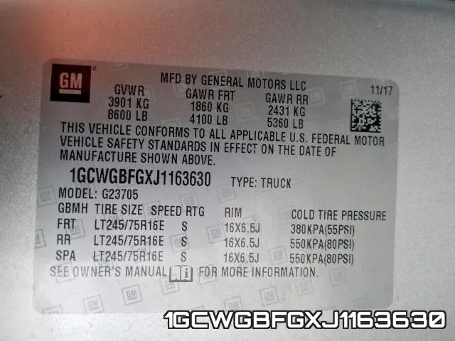 1GCWGBFGXJ1163630 фото 2