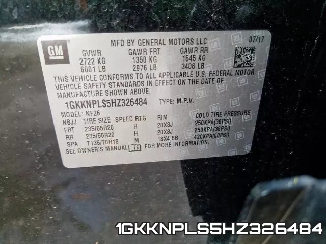 1GKKNPLS5HZ326484 фото 2