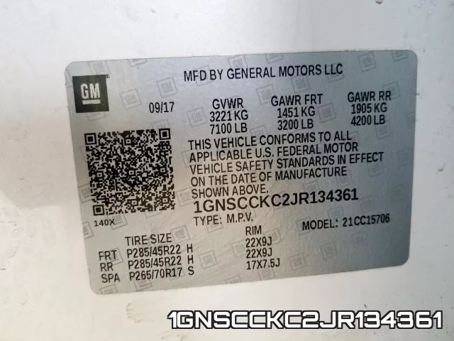 1GNSCCKC2JR134361 фото 2