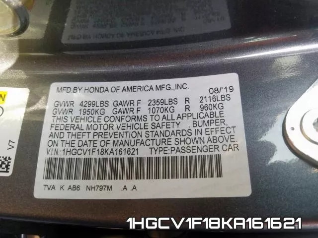 1HGCV1F18KA161621 фото 2