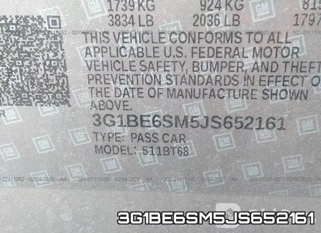 3G1BE6SM5JS652161 фото 7