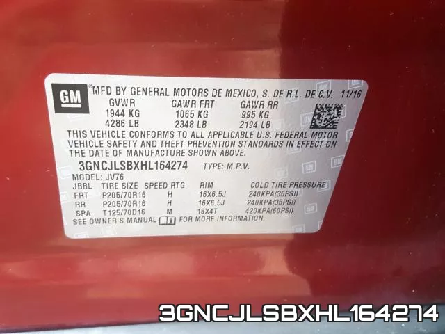 3GNCJLSBXHL164274 фото 2