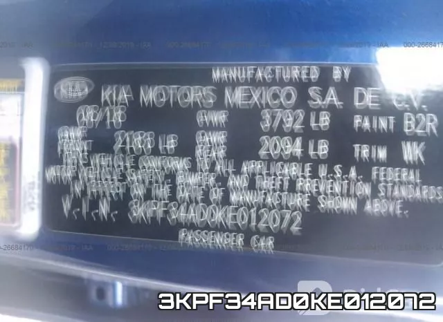 3KPF34AD0KE012072 фото 7