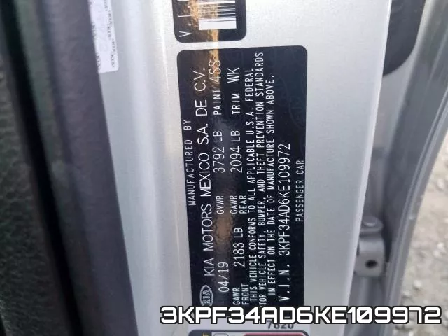 3KPF34AD6KE109972 фото 2